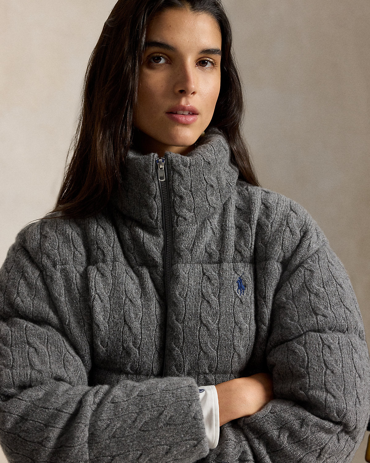 Cable Wool-Cashmere Puffer Jacket