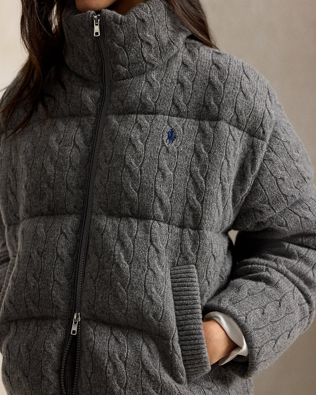 Cable Wool-Cashmere Puffer Jacket