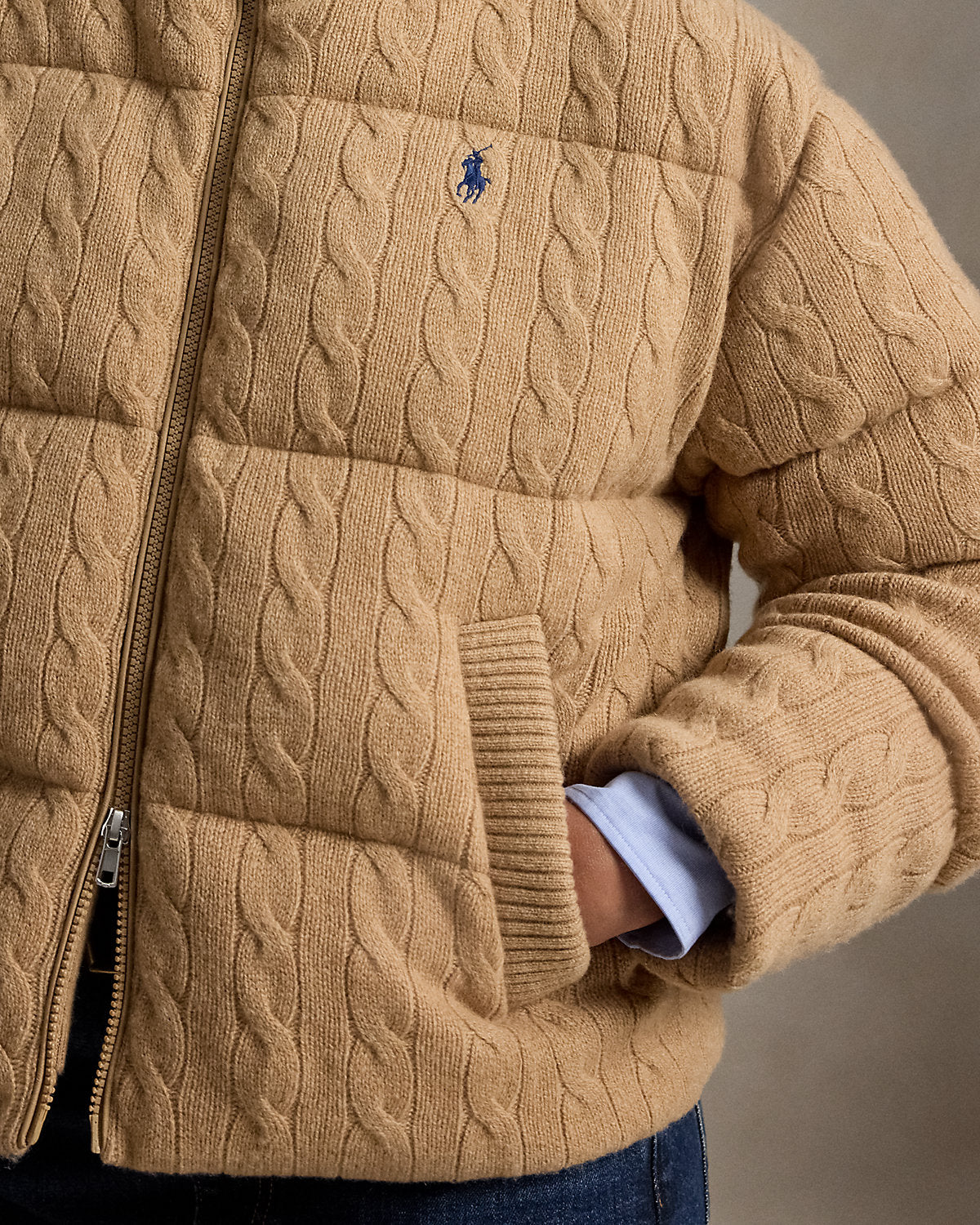 Cable Wool-Cashmere Puffer Jacket