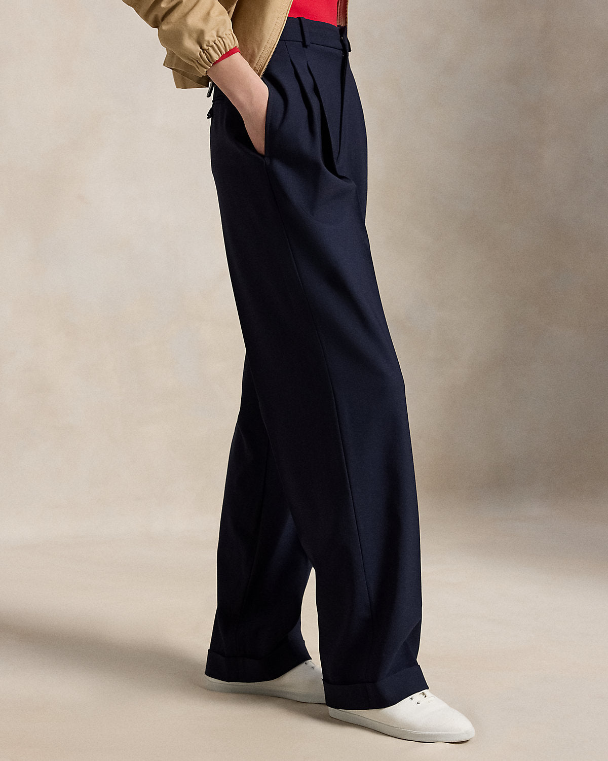 Bacall Wool-Blend Faille Pant