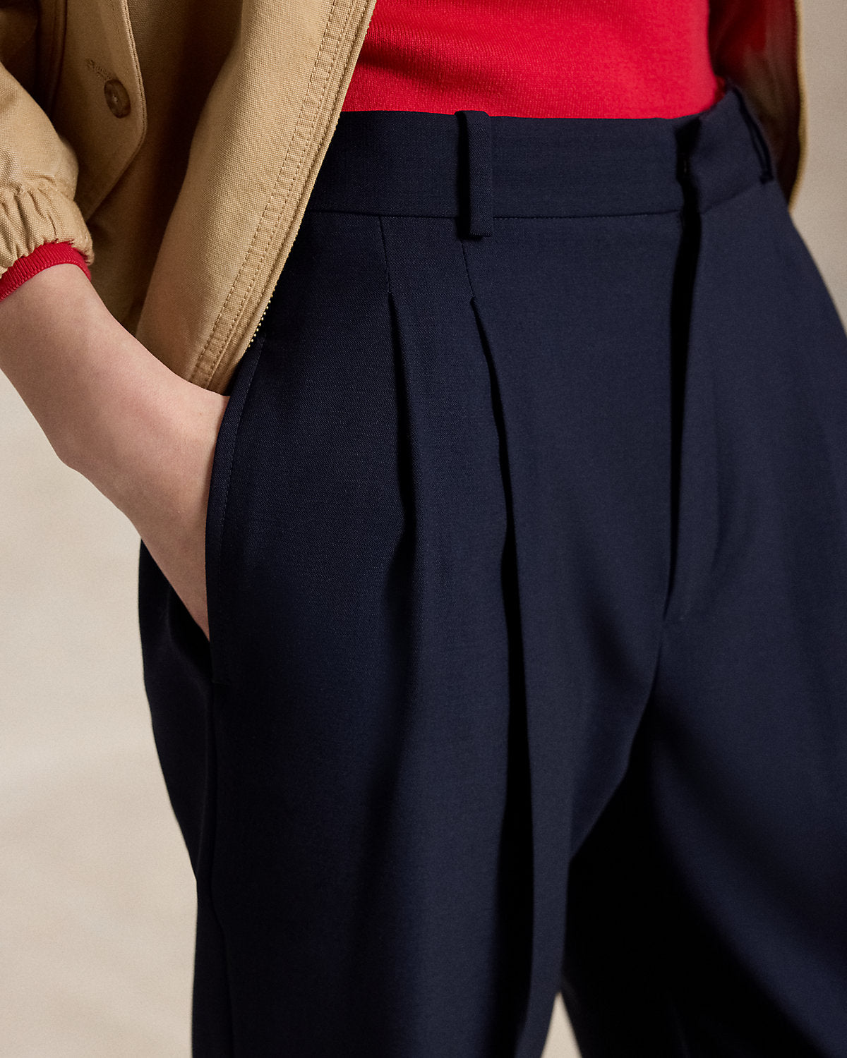 Bacall Wool-Blend Faille Pant