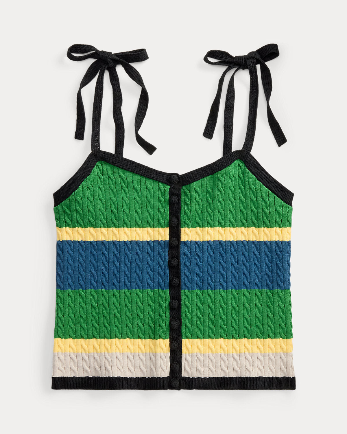 Color-Blocked Cable-Knit Tank Top