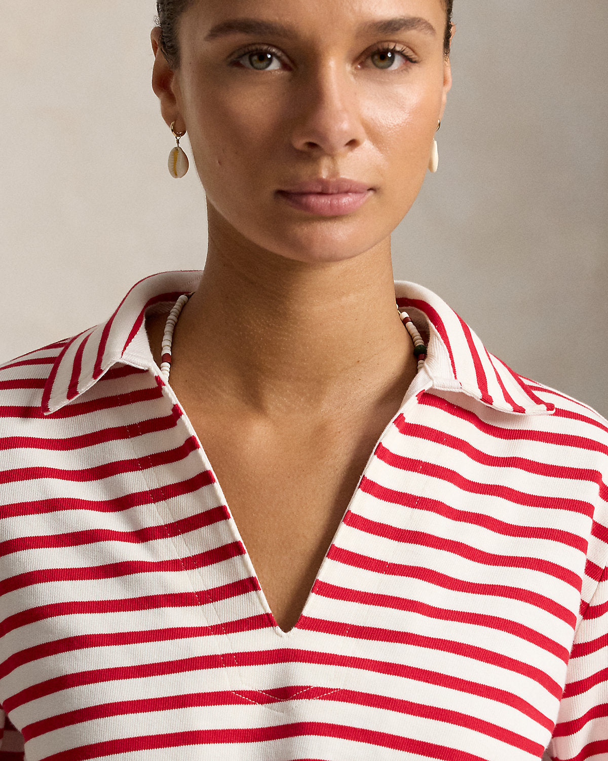 Striped Split-Placket Mariner Tee