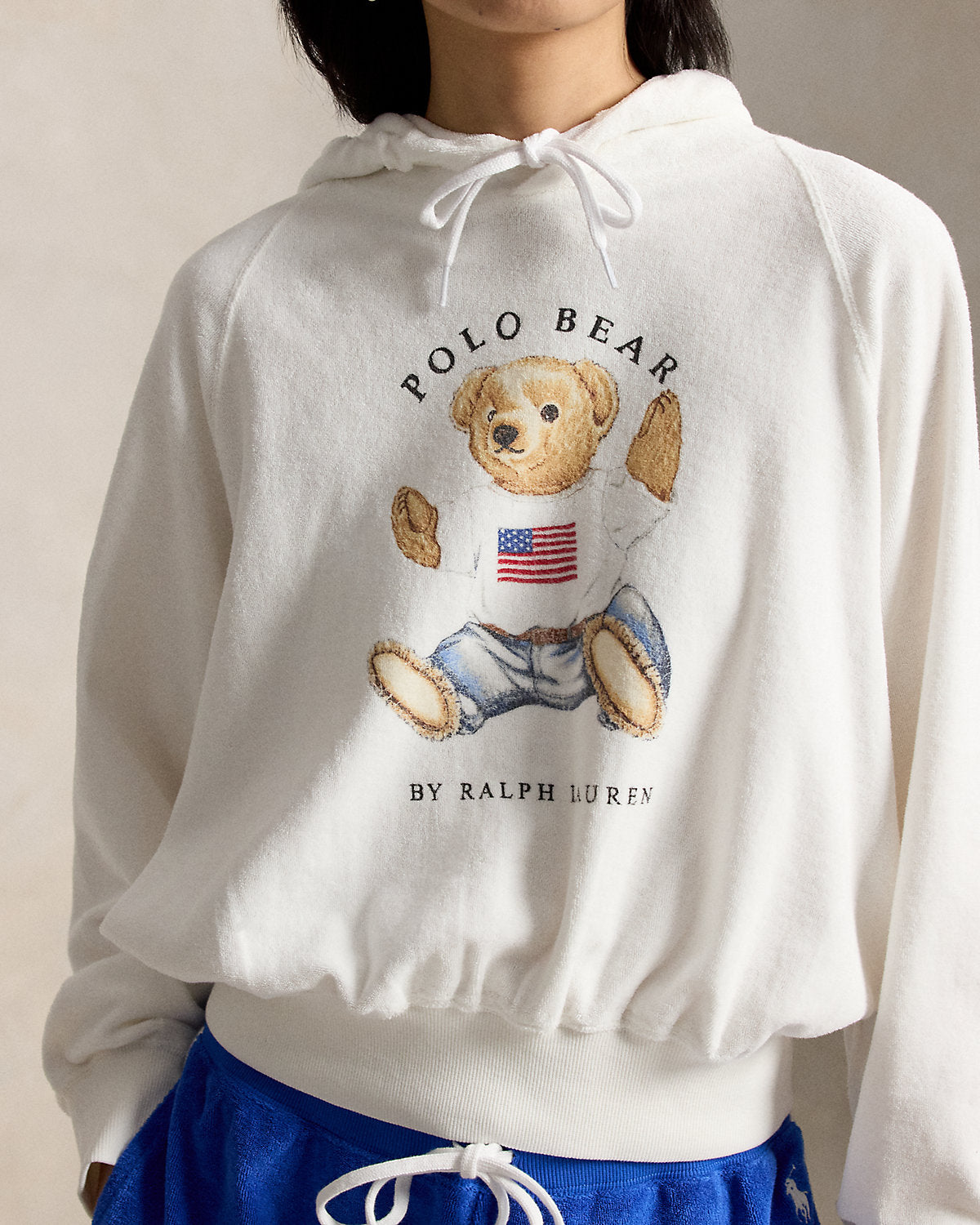 Shrunken Fit Bear Terry Hoodie