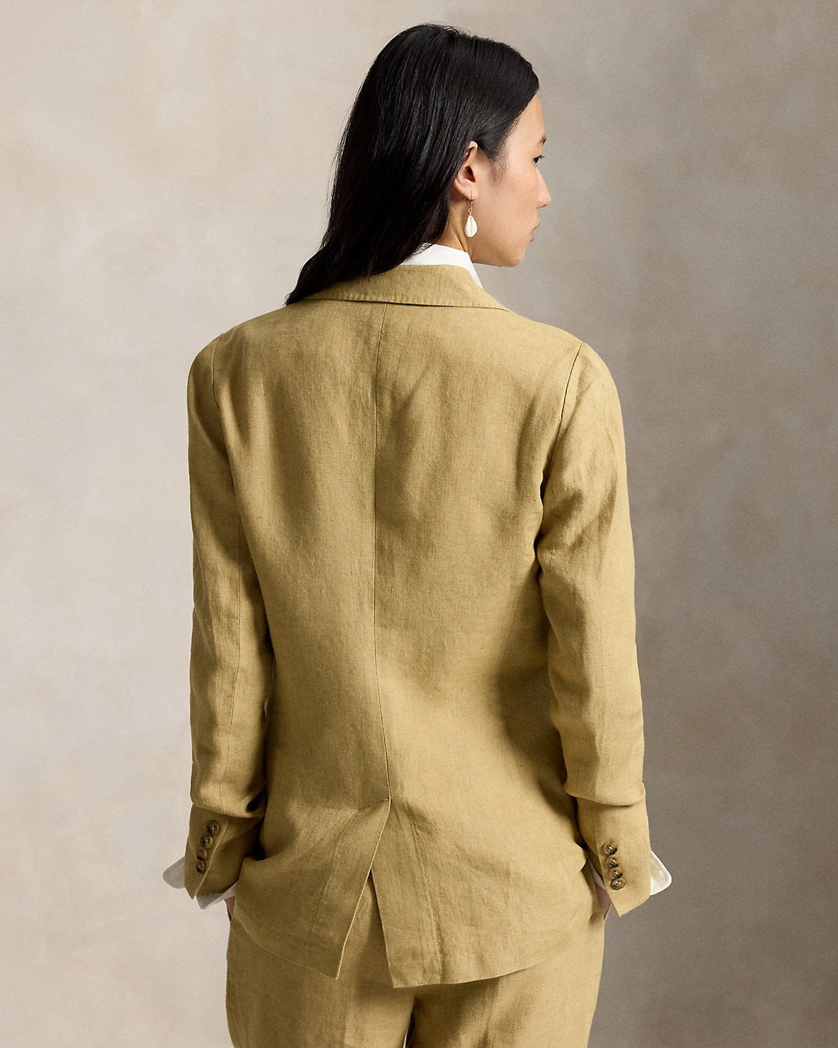 Single-Breasted D¨¦lav¨¦ Linen Blazer