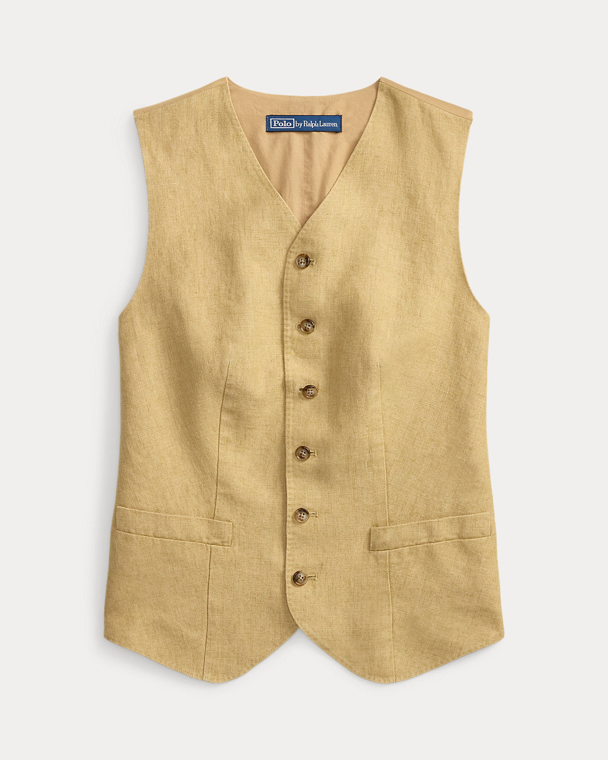 Buttoned D¨¦lav¨¦ Linen Vest