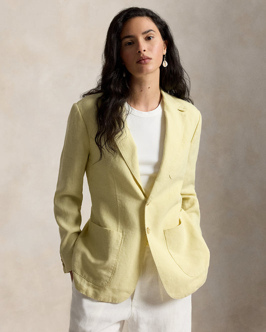 Single-Breasted Linen Blazer