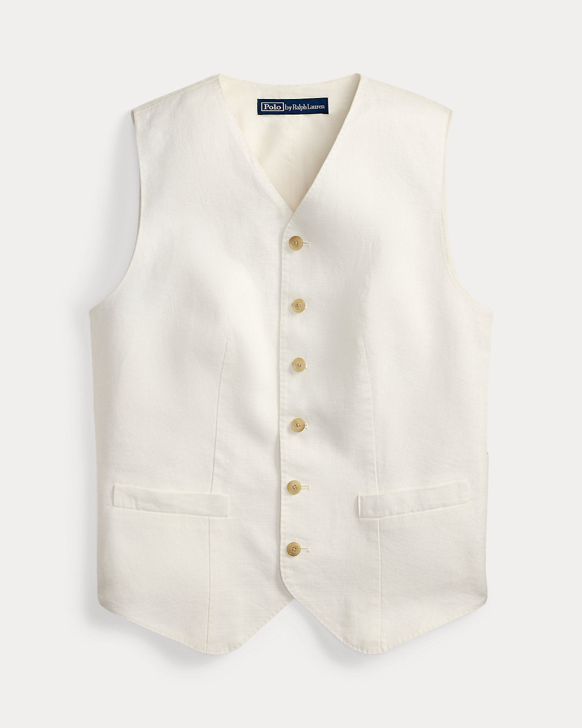Buttoned Linen Vest