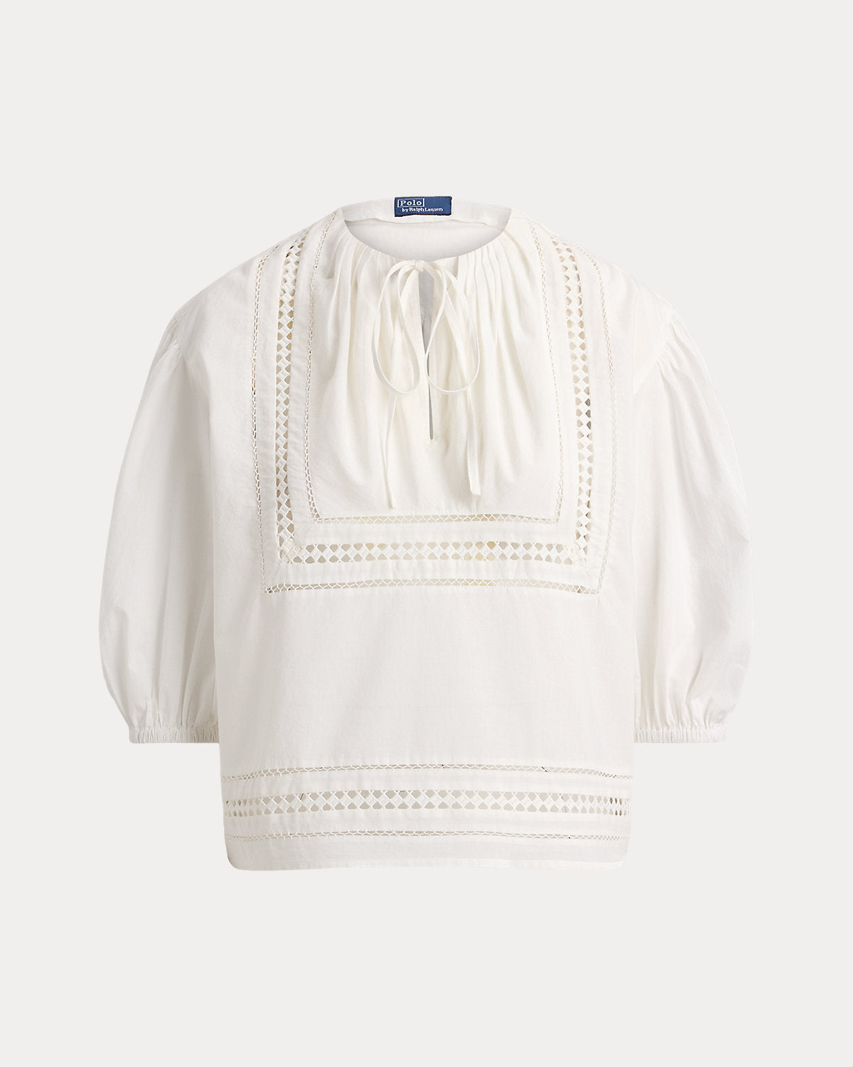 Lace-Trim Cotton Shirt