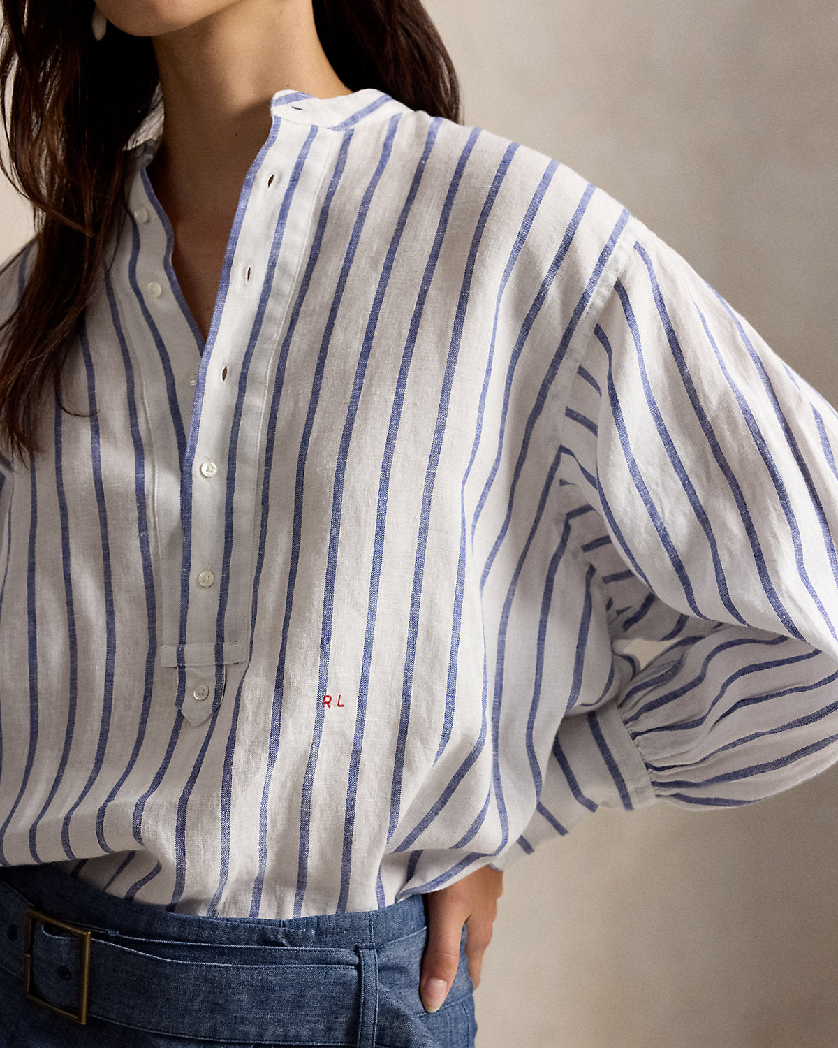 Women's Striped Linen Shirt