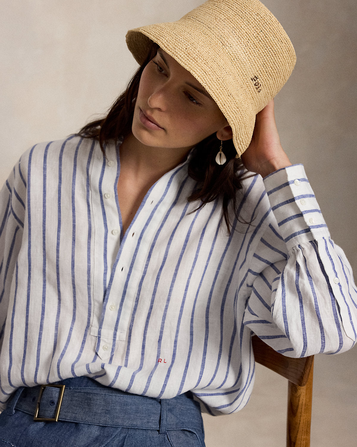 Women's Striped Linen Shirt