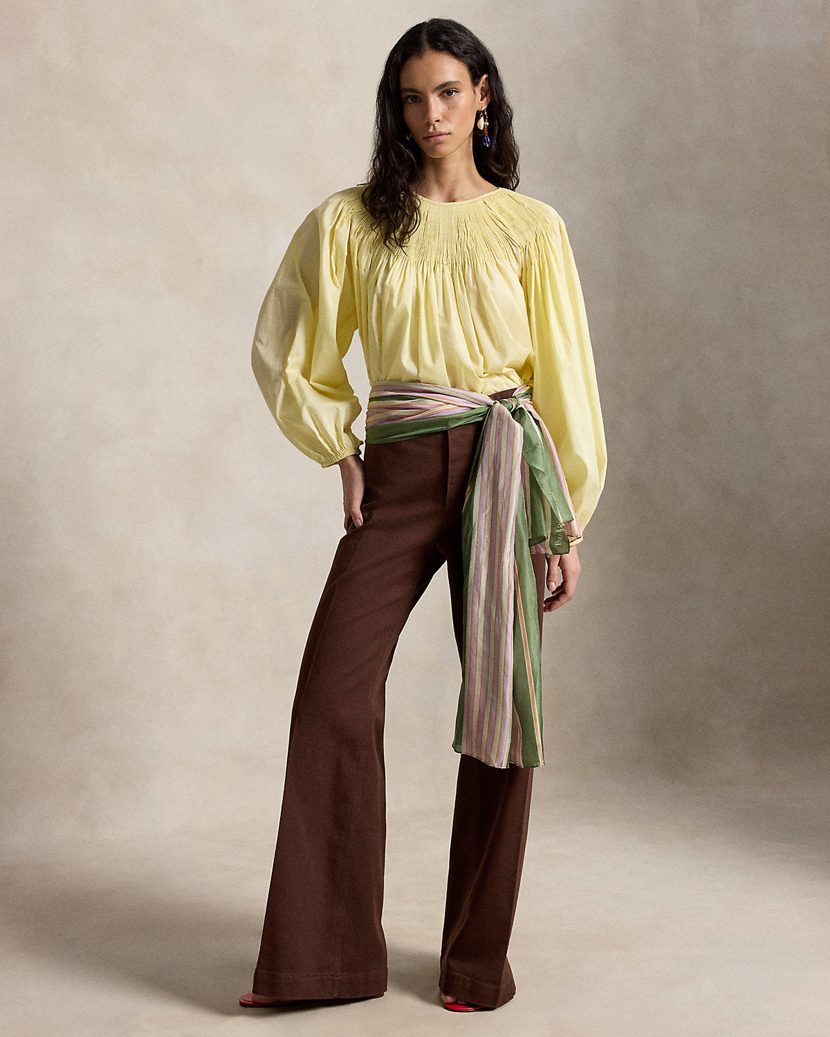 Pintucked Cotton Shirt
