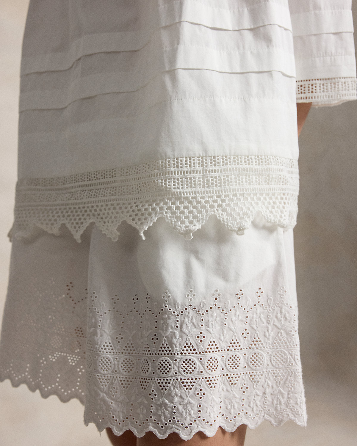 Crochet-Trim Cotton Shirt