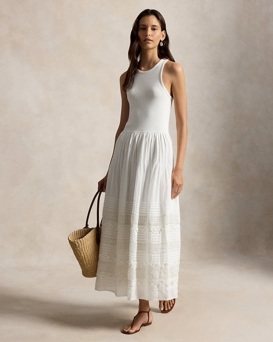 Lace-Trim Tank Dress