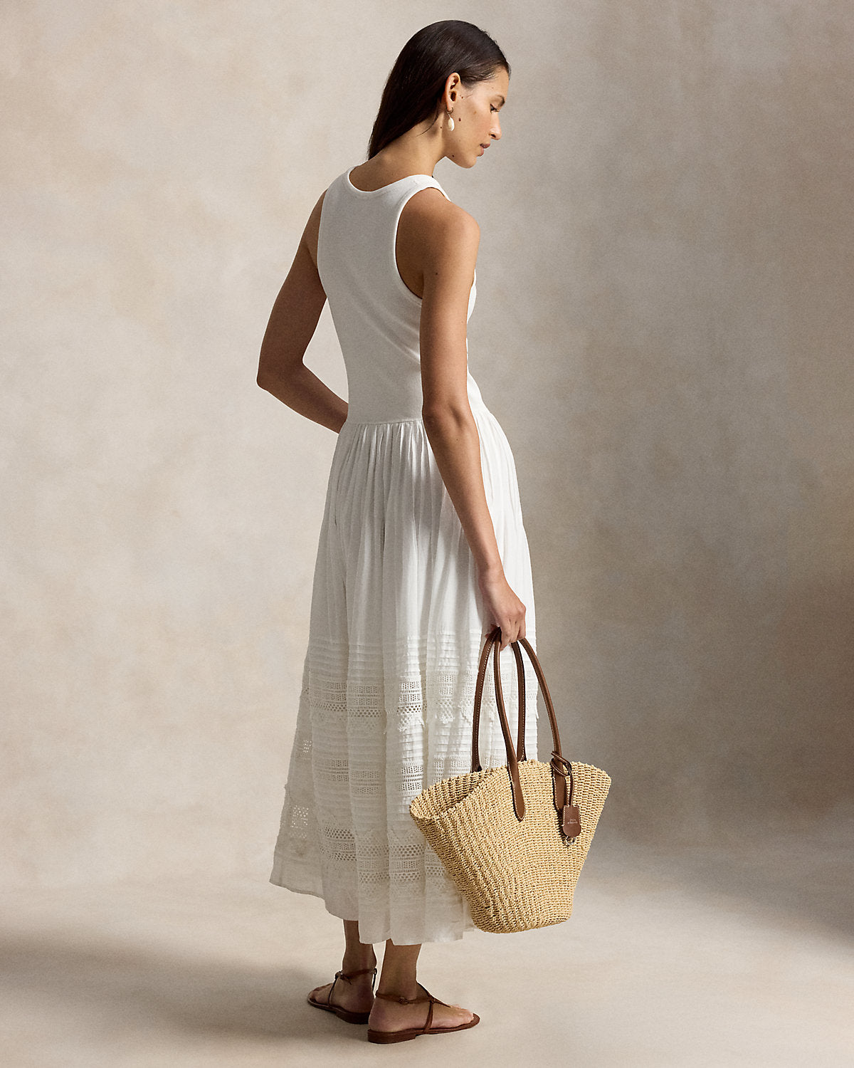 Lace-Trim Tank Dress