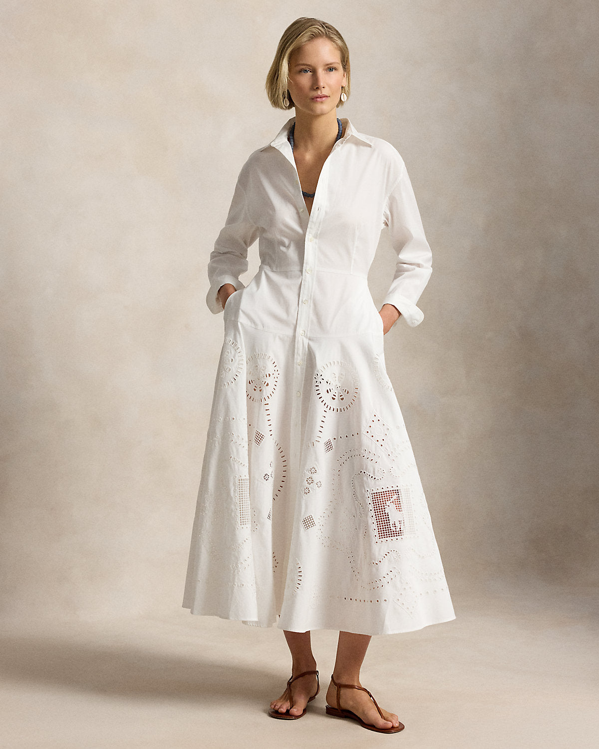 Cotton Eyelet Shirtdress