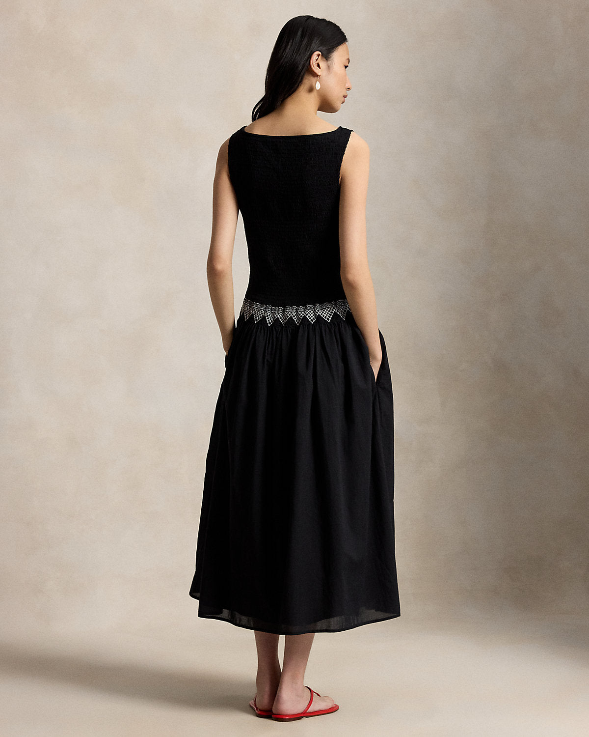 Smocked Cotton Voile Dress