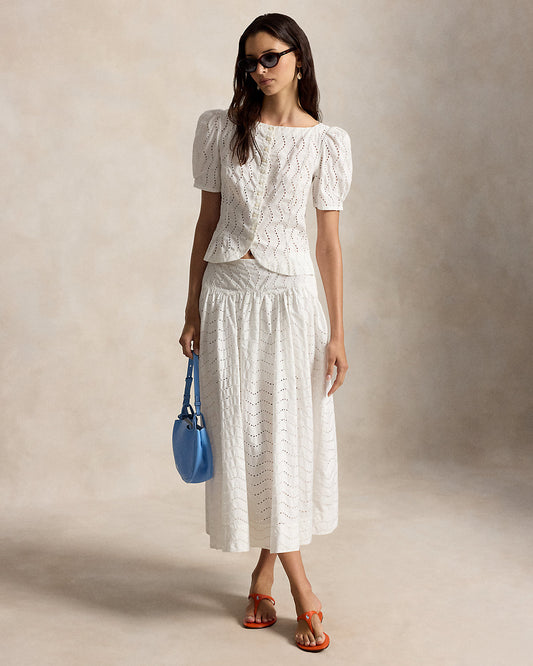 Cotton Eyelet Maxiskirt