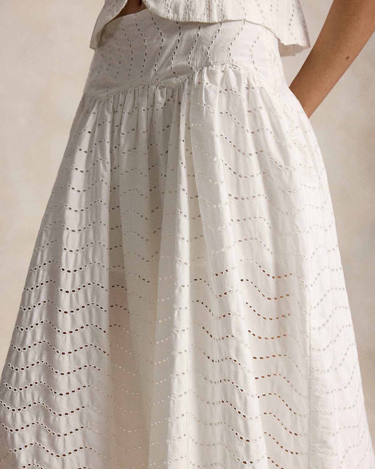 Cotton Eyelet Maxiskirt
