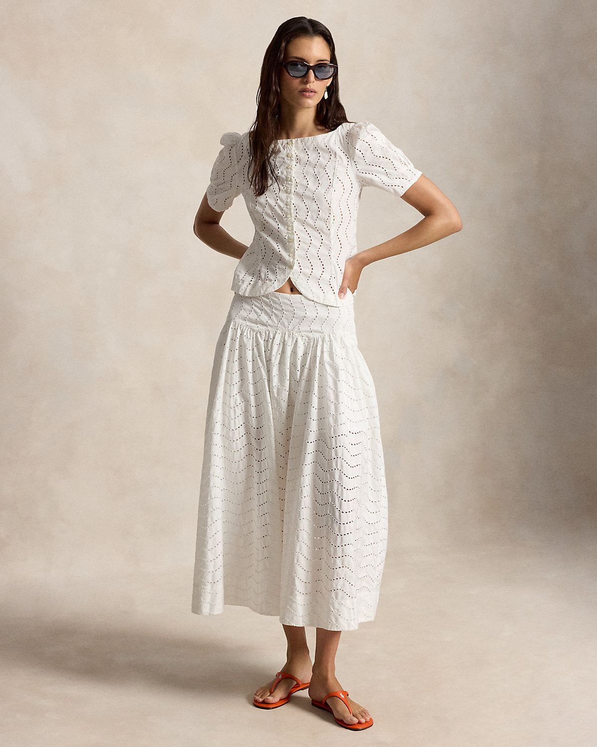 Cotton Eyelet Maxiskirt