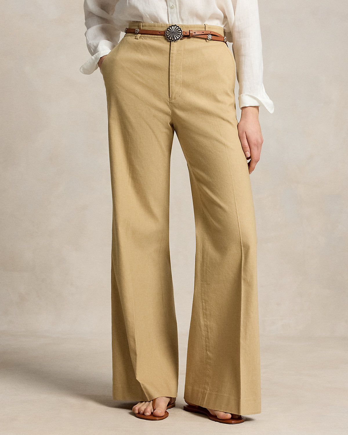 Beaton Stretch Cotton-Linen Pant