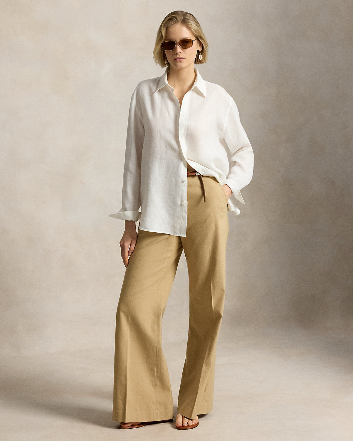 Beaton Stretch Cotton-Linen Pant