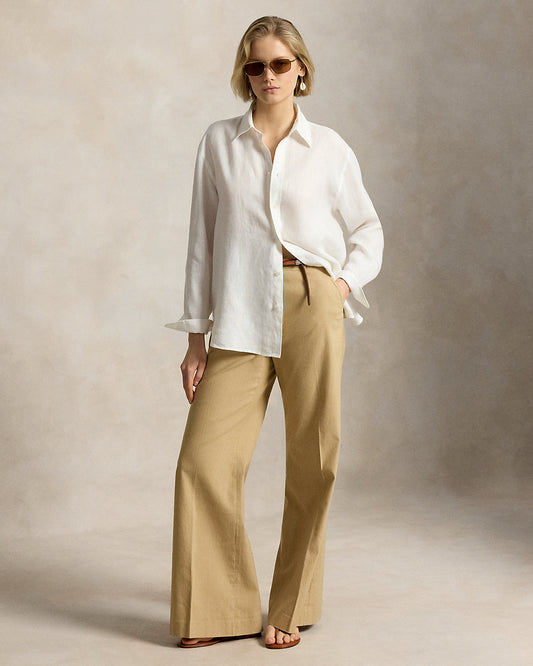 Beaton Stretch Cotton-Linen Pant