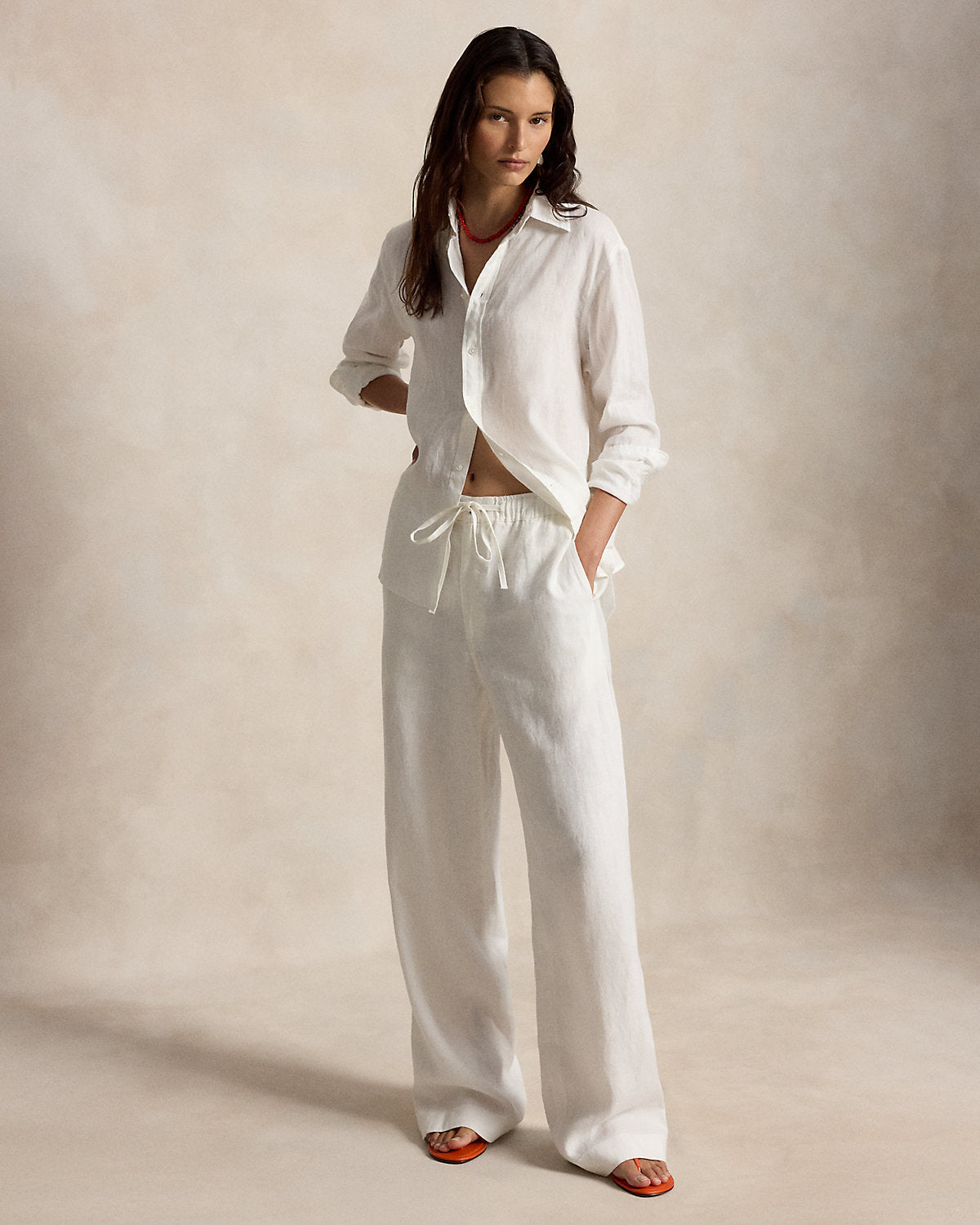 Linen Drawstring Pant