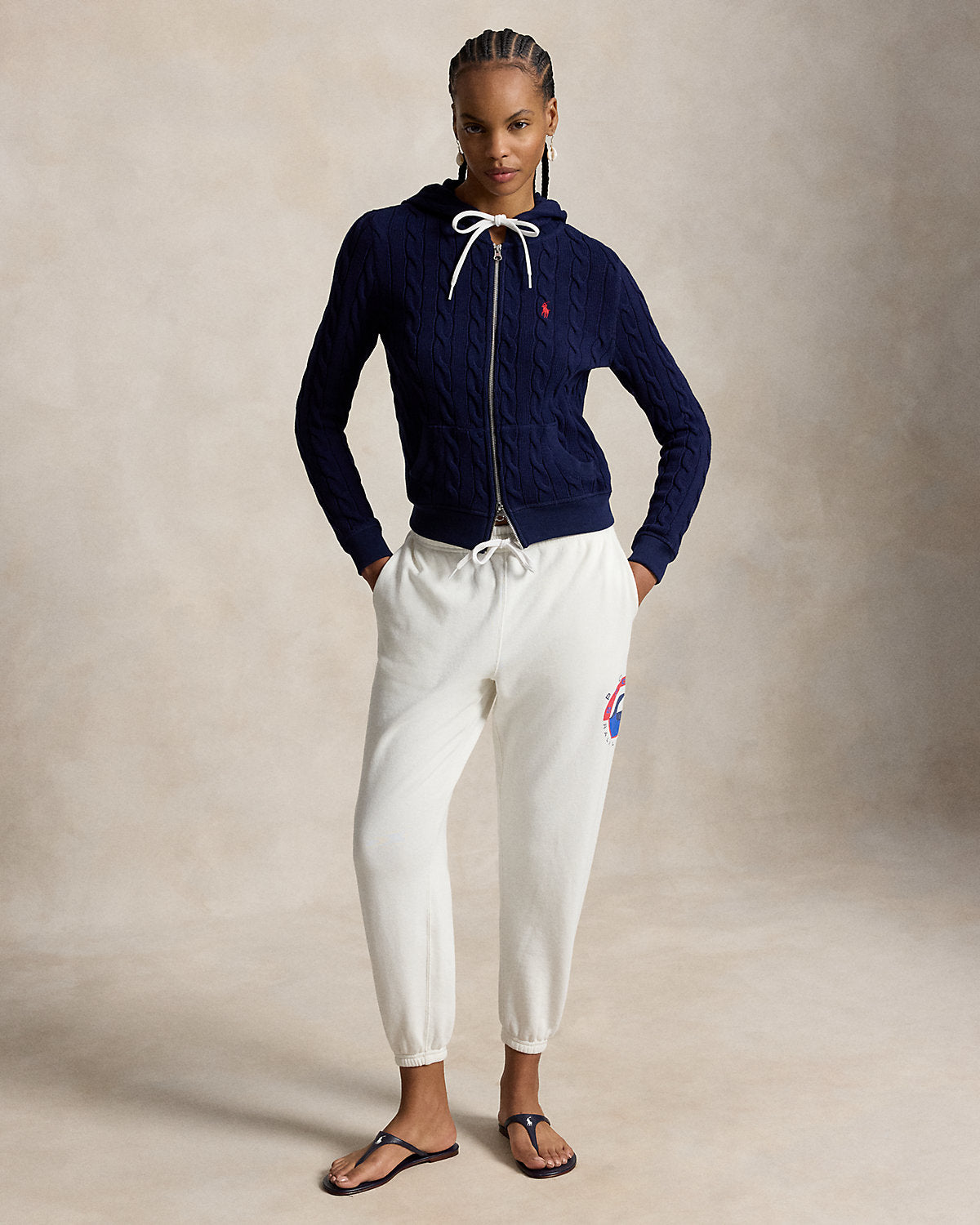 Wave-Logo Lightweight Fleece Sweatpant