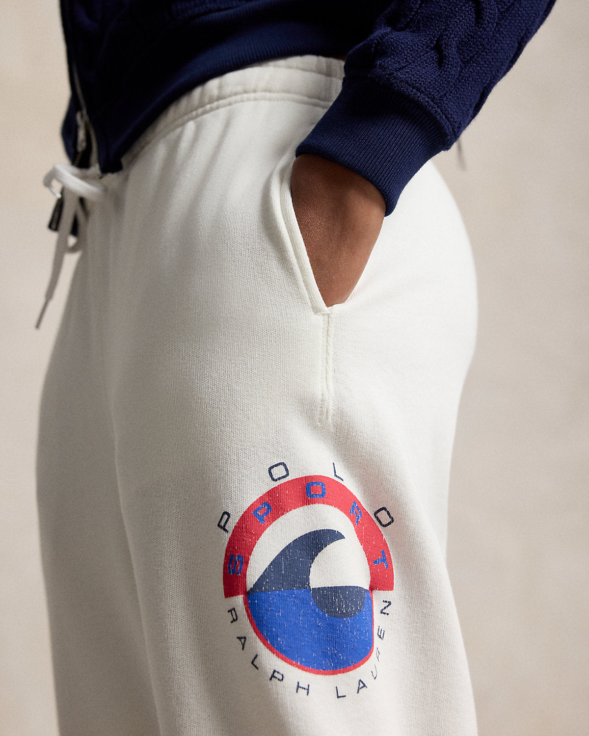 Wave-Logo Lightweight Fleece Sweatpant