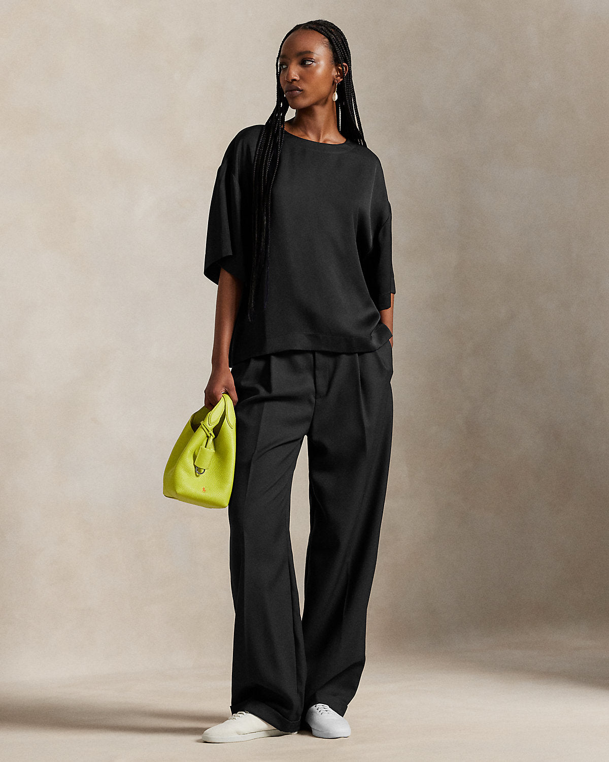 Oversize Satin Long-Sleeve Tee