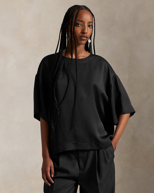 Oversize Satin Long-Sleeve Tee
