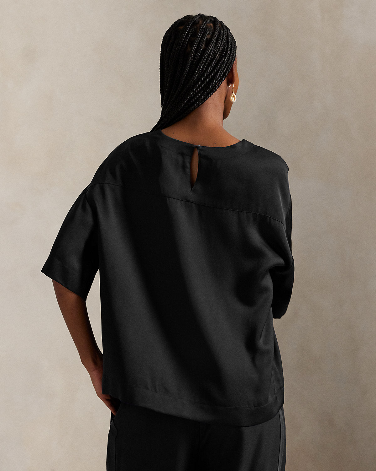 Oversize Satin Long-Sleeve Tee