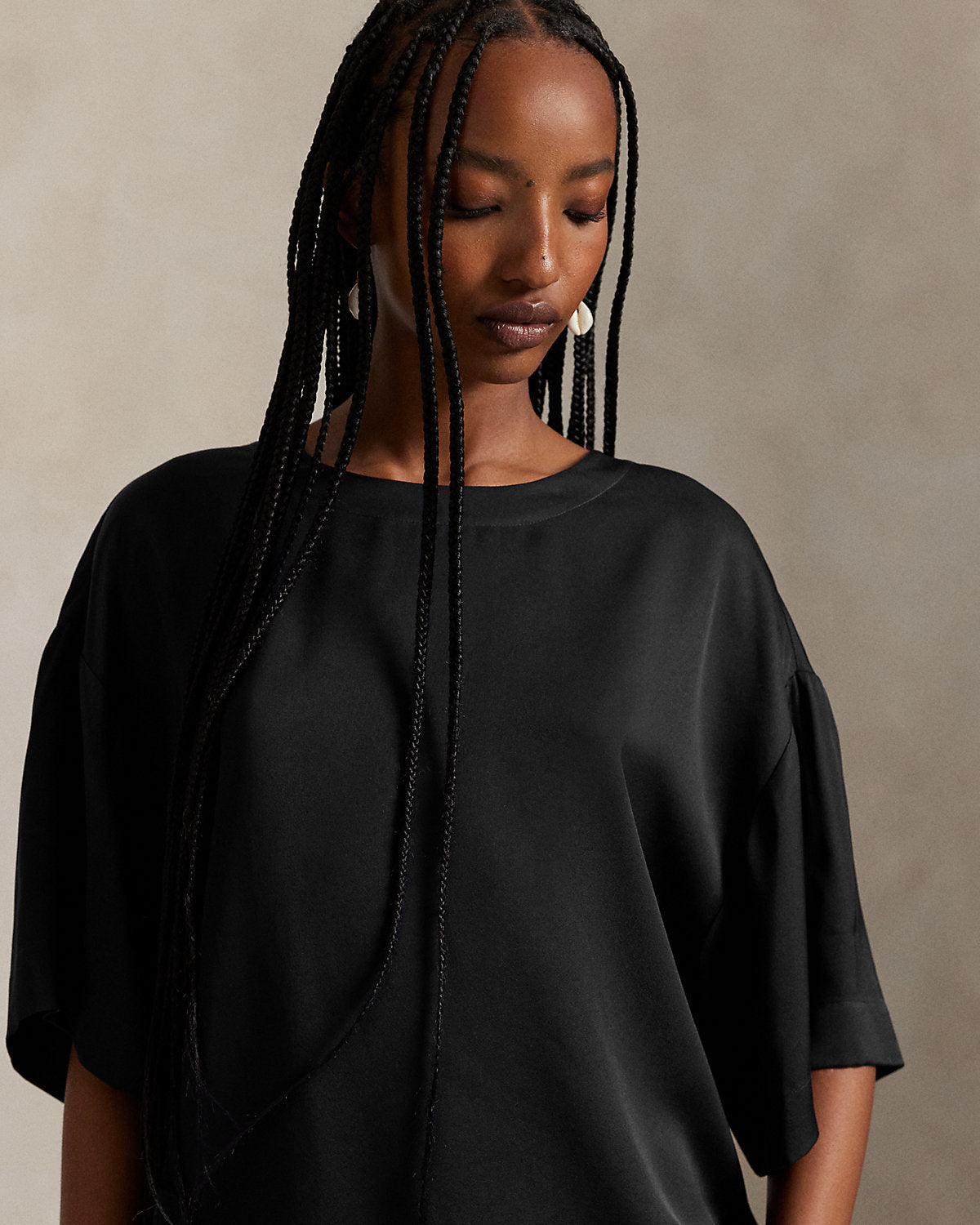 Oversize Satin Long-Sleeve Tee