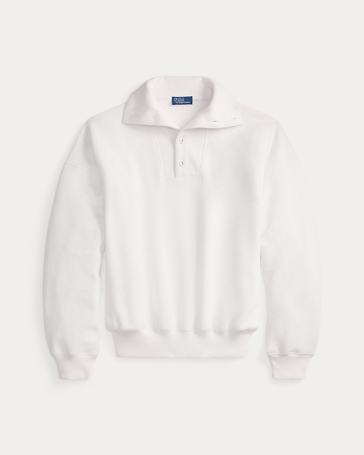 Ribbed-Trim Mockneck Pullover