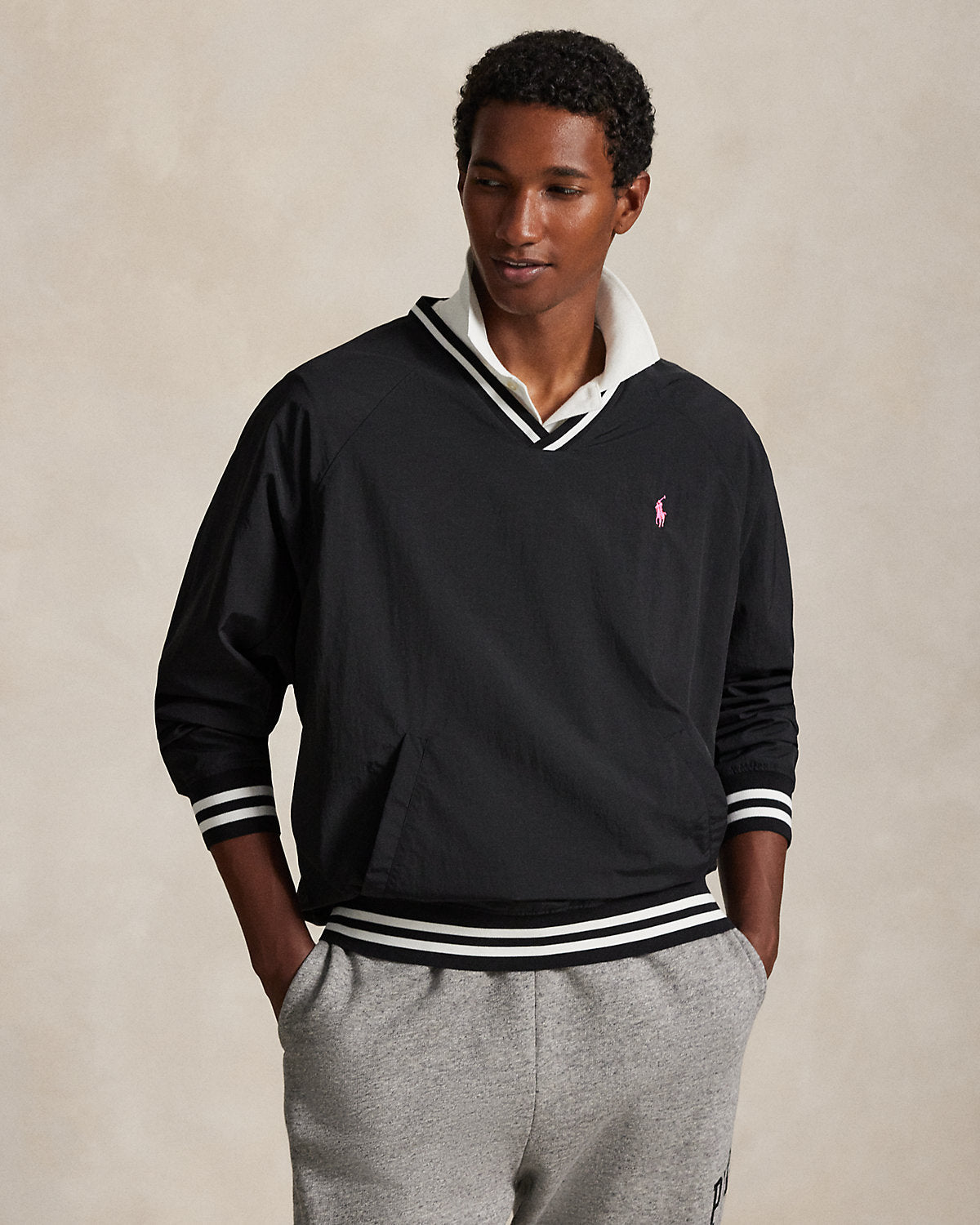 Pink Pony V-Neck Pullover