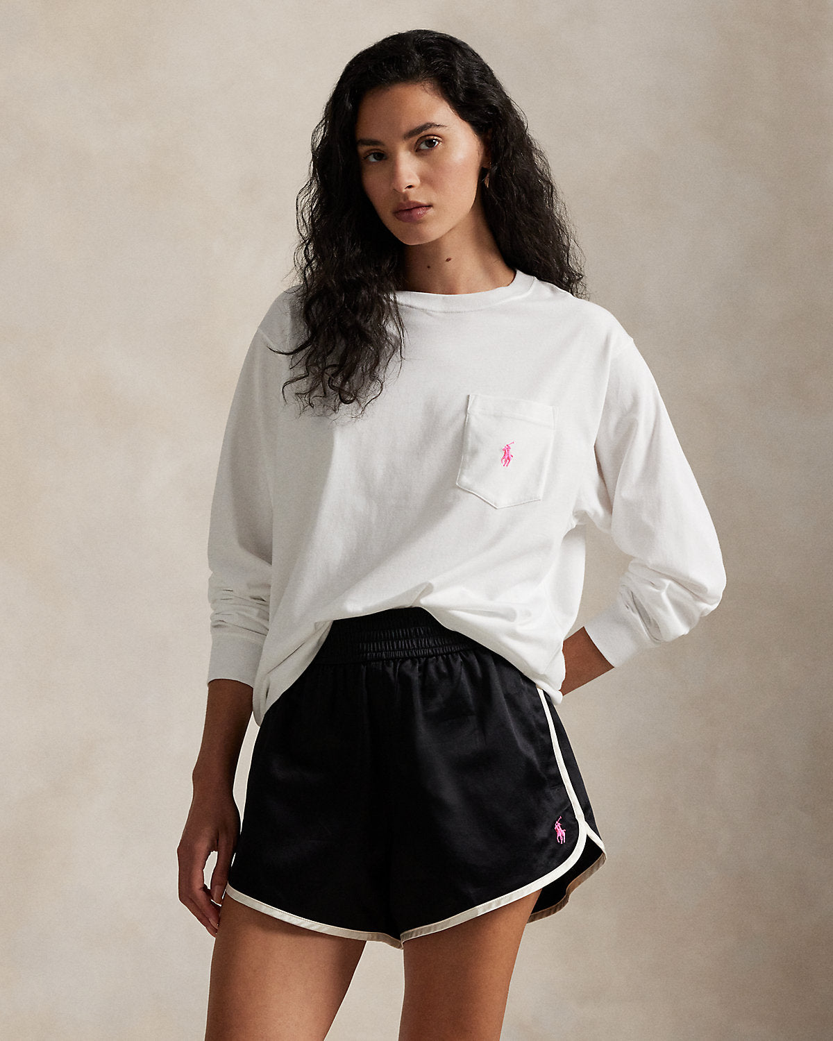 Pink Pony Cotton Jersey Long-Sleeve Tee