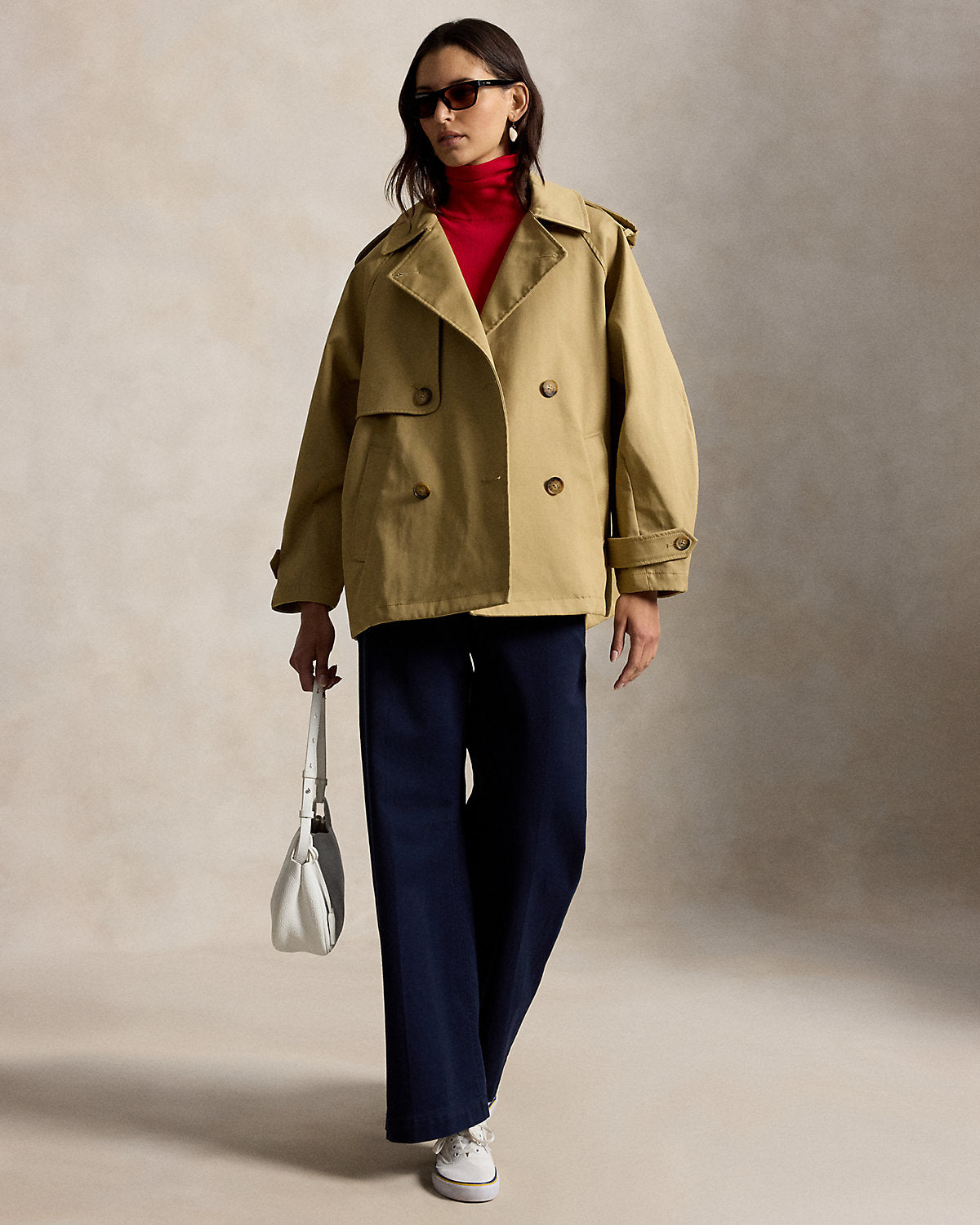 Cotton Twill Balloon Trench Coat