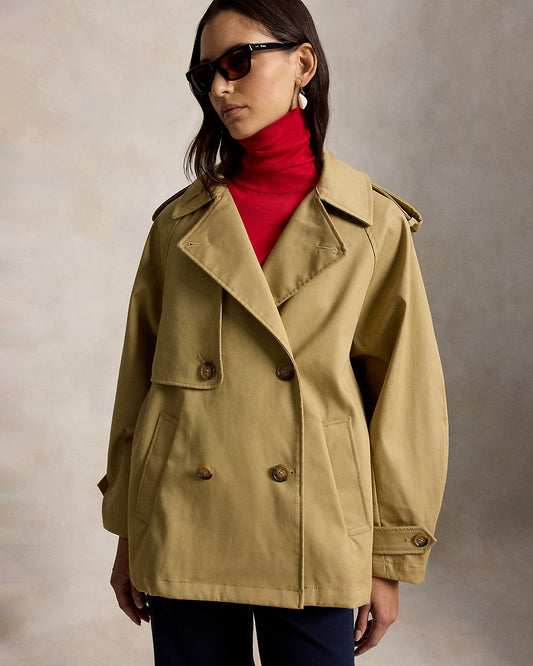 Cotton Twill Balloon Trench Coat