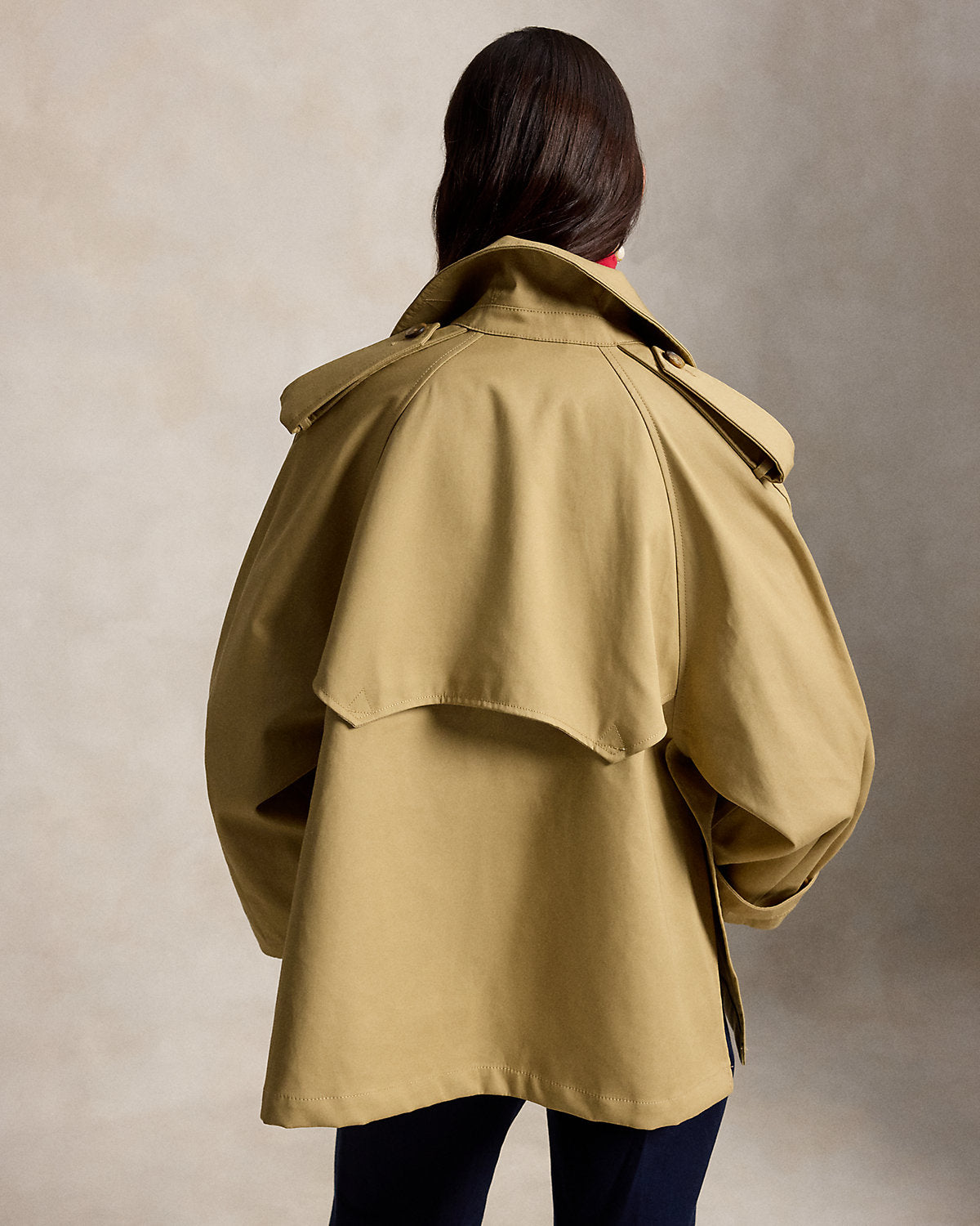 Cotton Twill Balloon Trench Coat