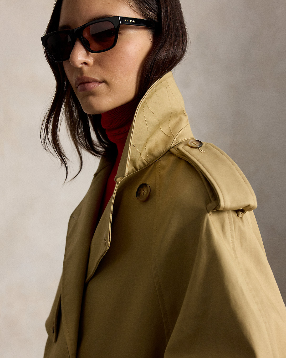 Cotton Twill Balloon Trench Coat