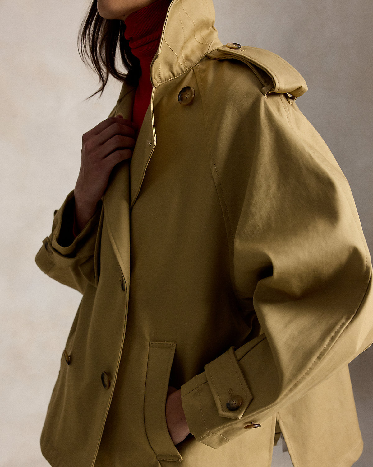 Cotton Twill Balloon Trench Coat
