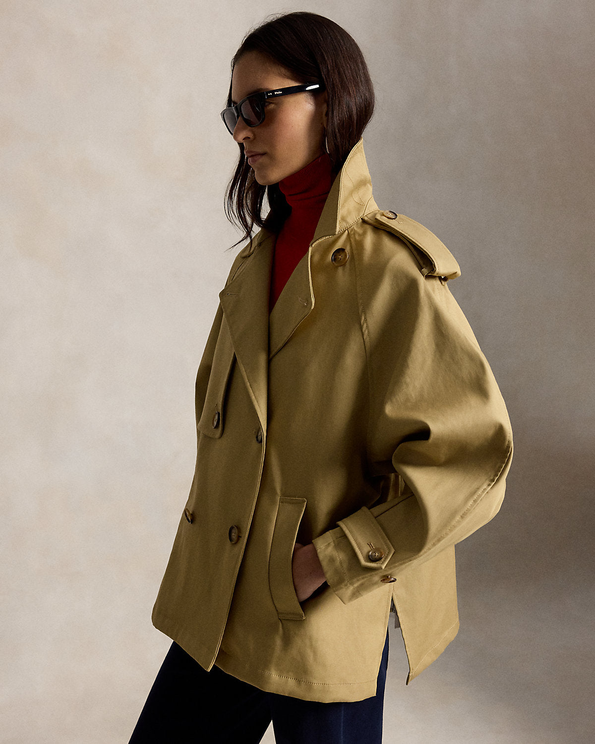 Cotton Twill Balloon Trench Coat