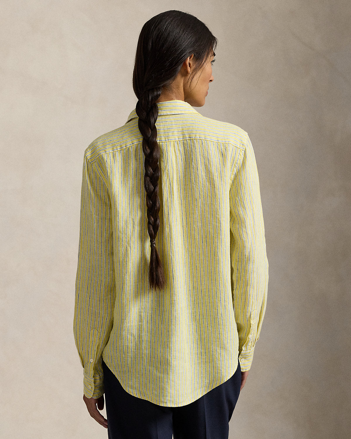 Women's Classic Fit Striped Linen Shirt