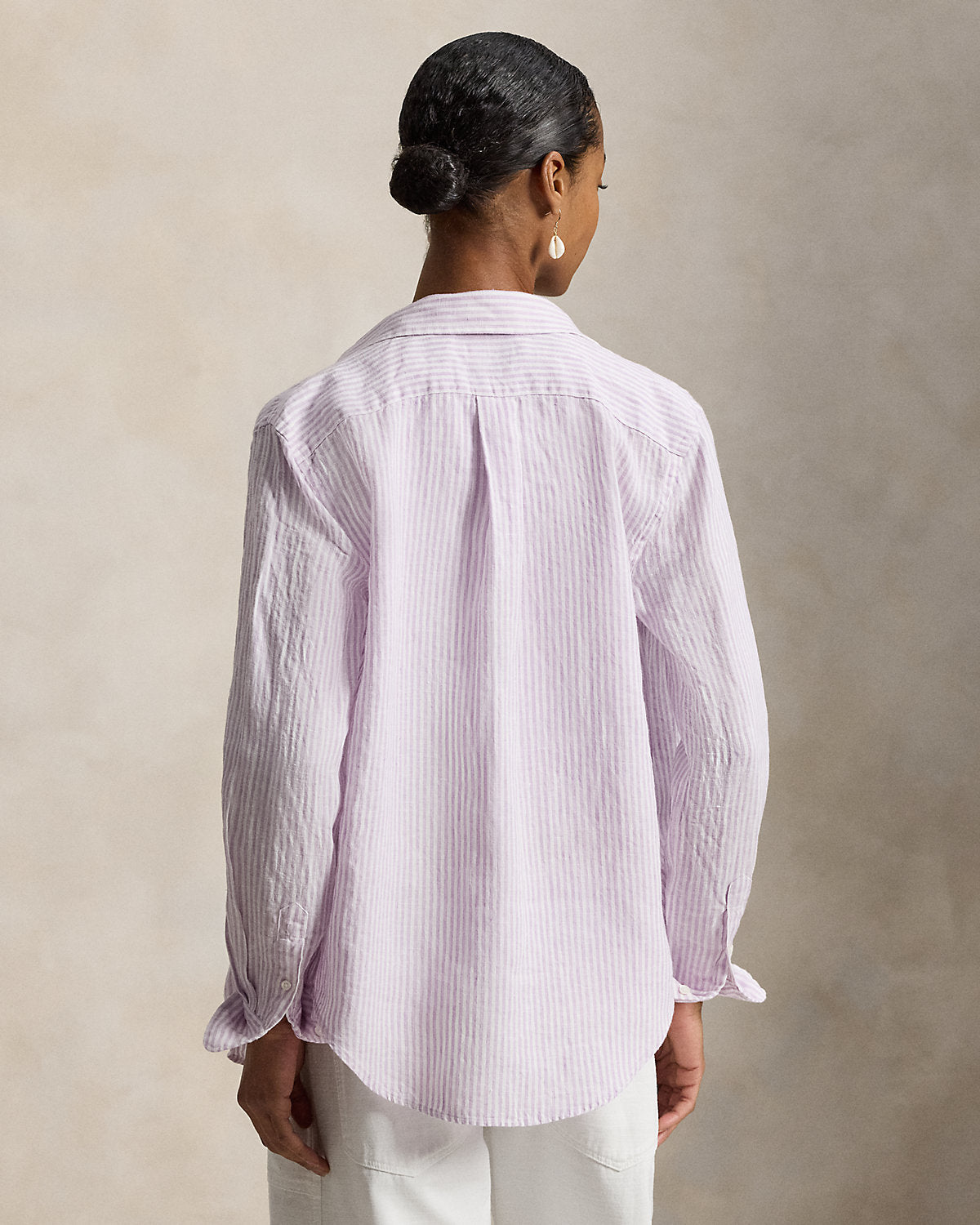 Women's Classic Fit Striped Linen Shirt