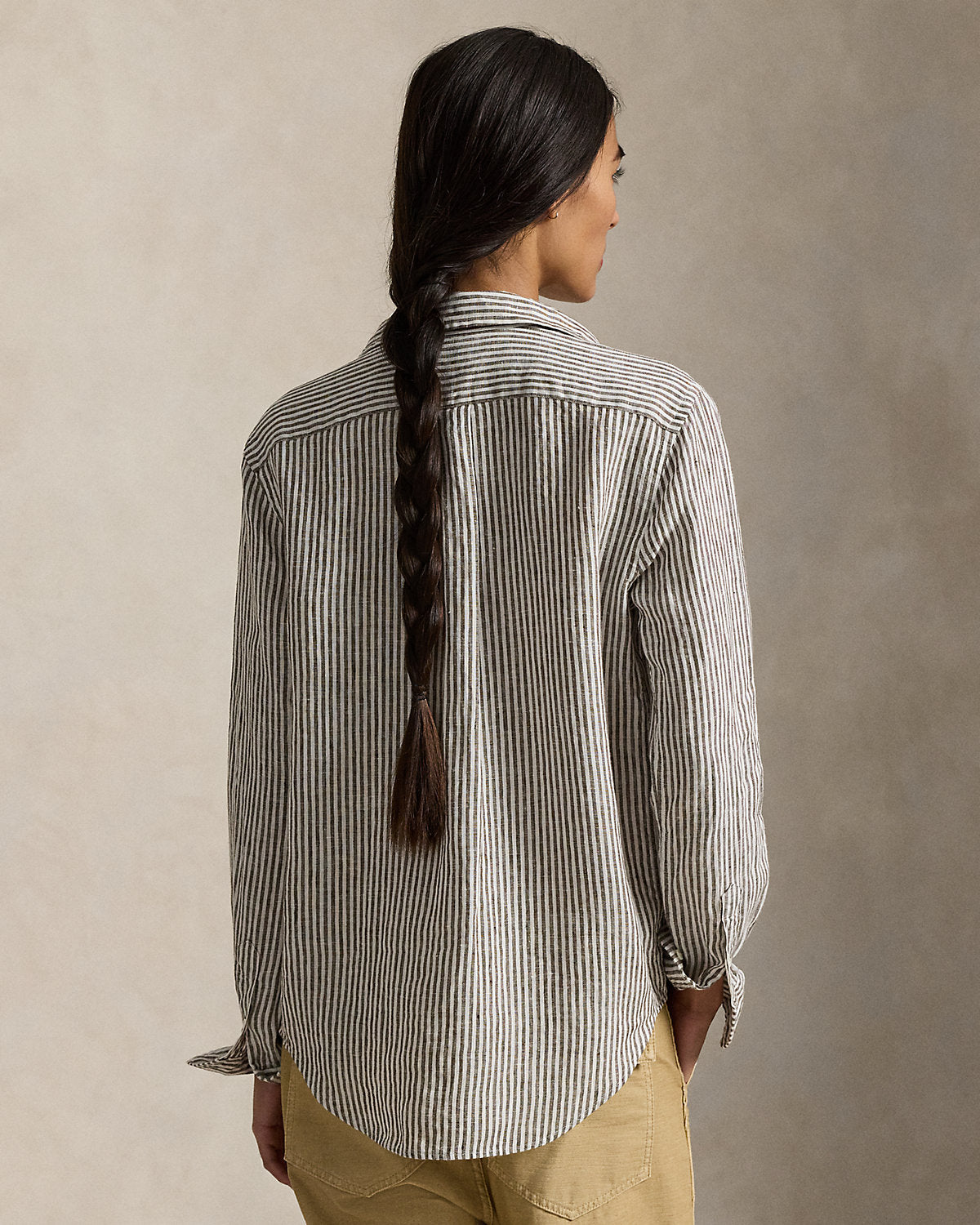 Women's Classic Fit Striped Linen Shirt