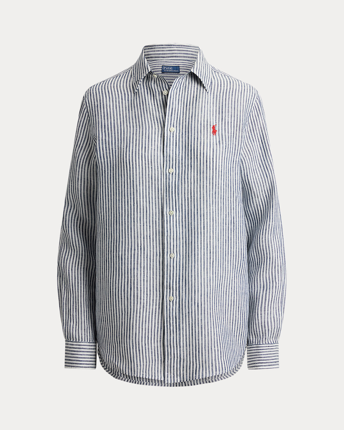 Women's Classic Fit Striped Linen Shirt