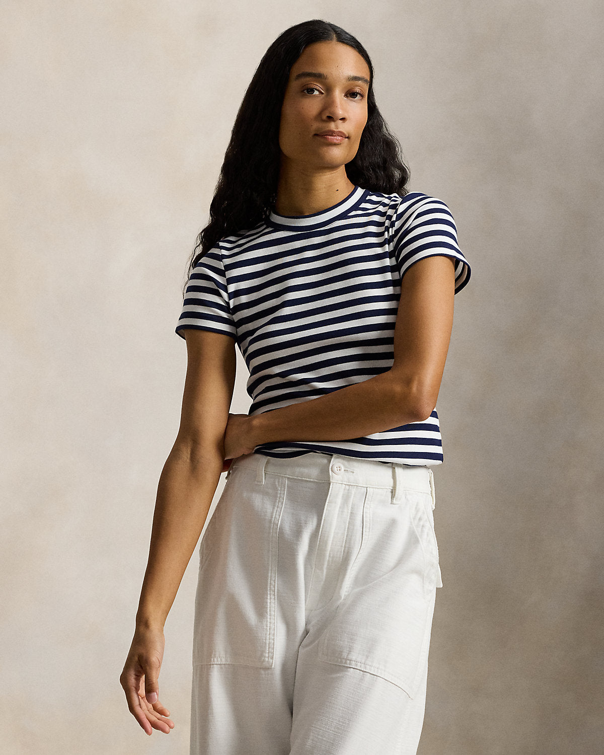 Slim Fit Striped Stretch Cotton Tee