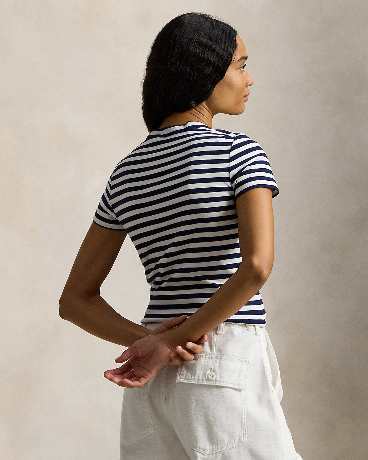 Slim Fit Striped Stretch Cotton Tee