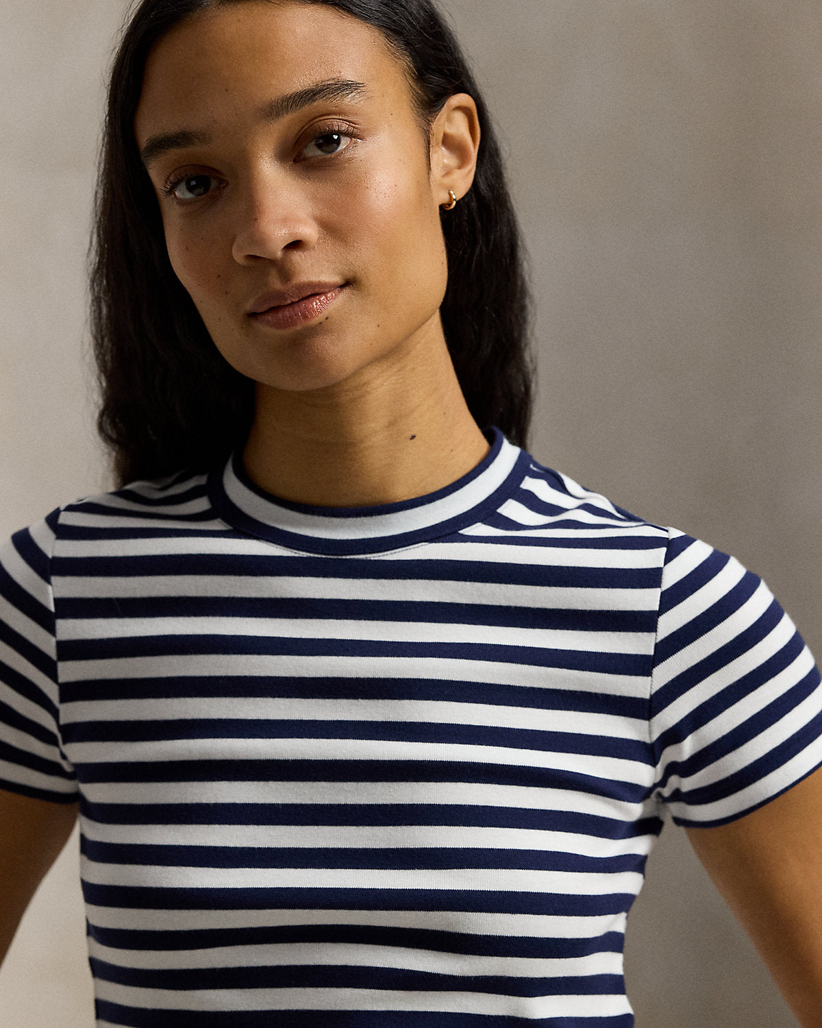 Slim Fit Striped Stretch Cotton Tee